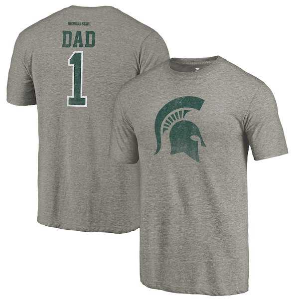Michigan State Spartans Fanatics Branded Gray Greatest Dad Tri Blend T-Shirt,We sell and wholesale Michigan State Spartans Fanatics Branded Gray Greatest Dad Tri Blend T-Shirt on line form chian!